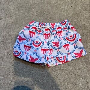 Patriotic Red and Blue Patterned Shorts